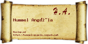 Hummel Angéla névjegykártya